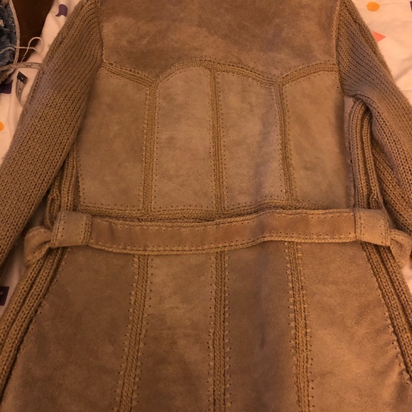 Vintage EUC split leather suede n acrylic coat - Picture 4 of 8